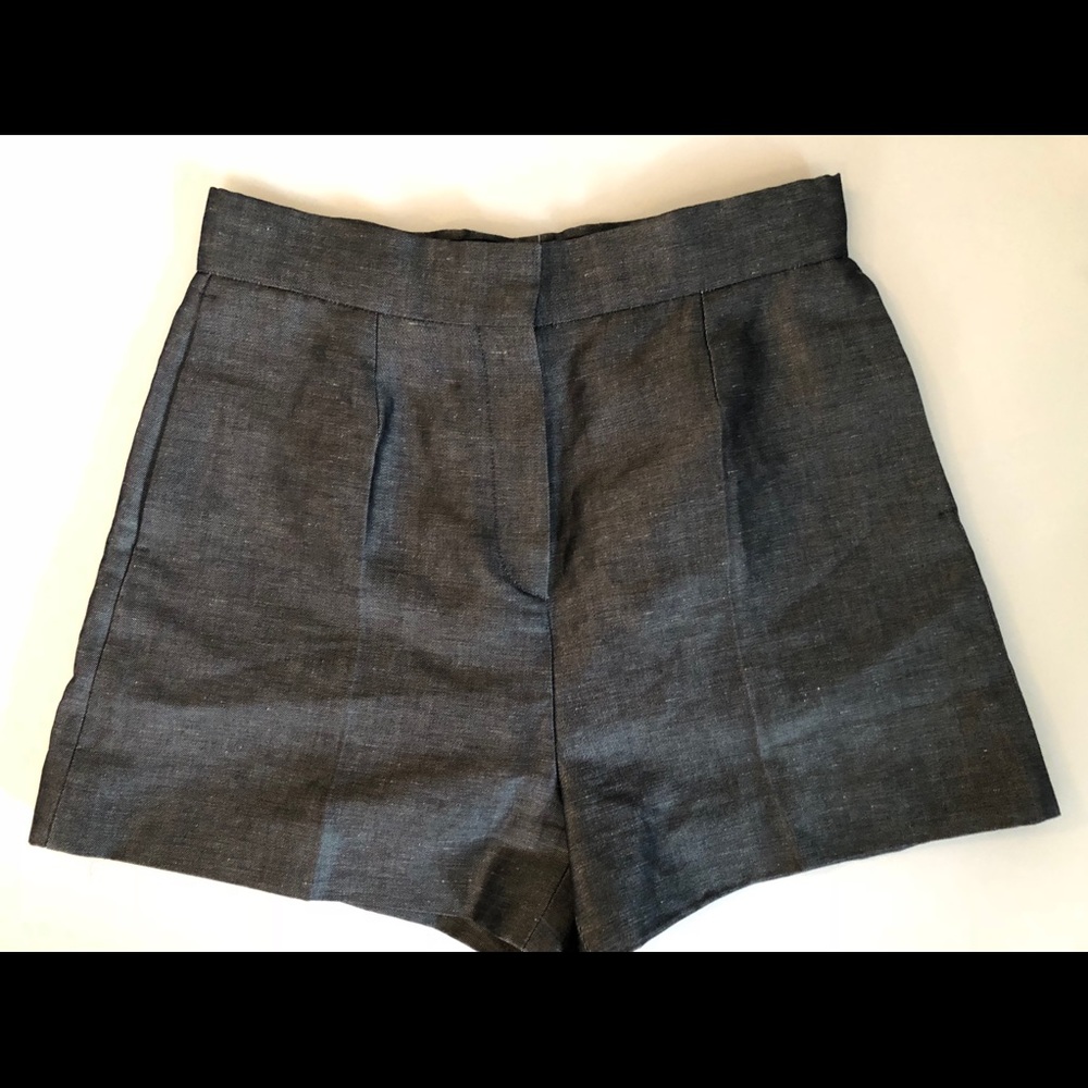 Valentino Dark Blue Linen Blend Shorts Sz: 6